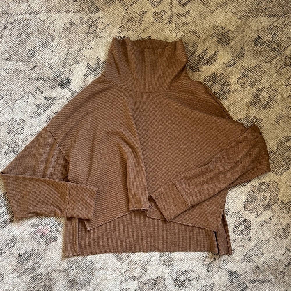 American Eagle Outfitters Brown Turtleneck Cropped Sweater